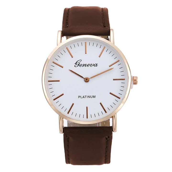 Timeless Sophistication Unisex Quartz Leather Watches