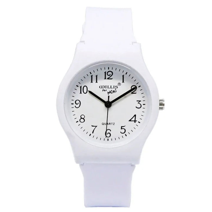 Sleek Round Dial Silicone Strap Quartz Watch for Kids
