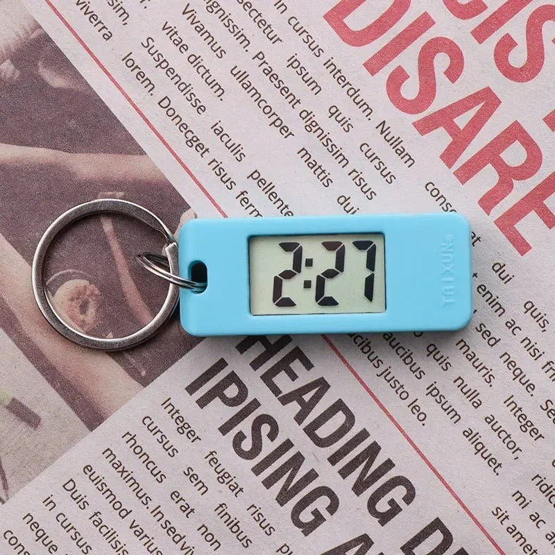 Travel-Friendly Portable Small Digital Hanging Keychain Watch