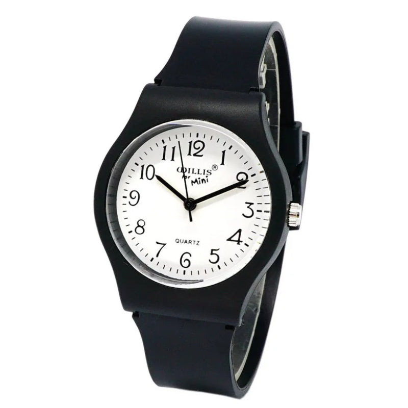 Sleek Round Dial Silicone Strap Quartz Watch for Kids