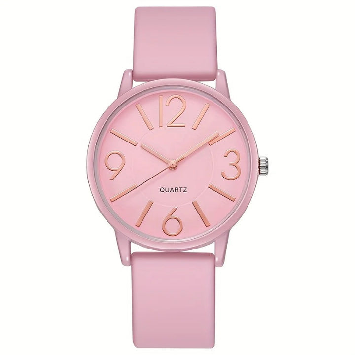 Casual Silicone Band Analog Quartz Wristwatch for Women