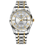 Stereoscopic Dial with Rhinestone Inlaid Luxury Quartz Watch for Men