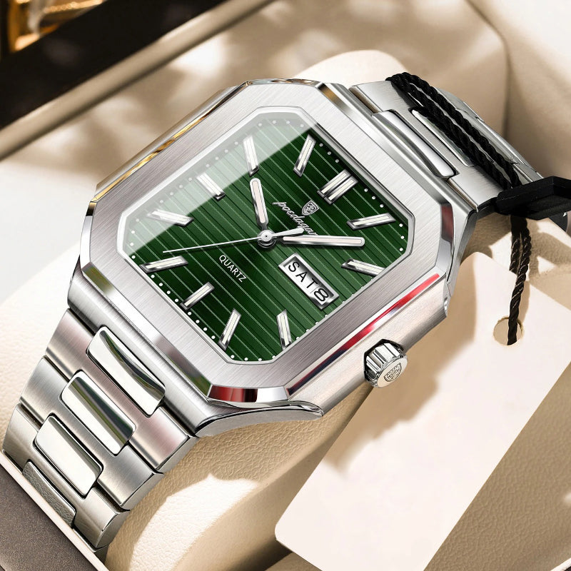 Luminous Modern Case Stainless Steel Men's Quartz Watch