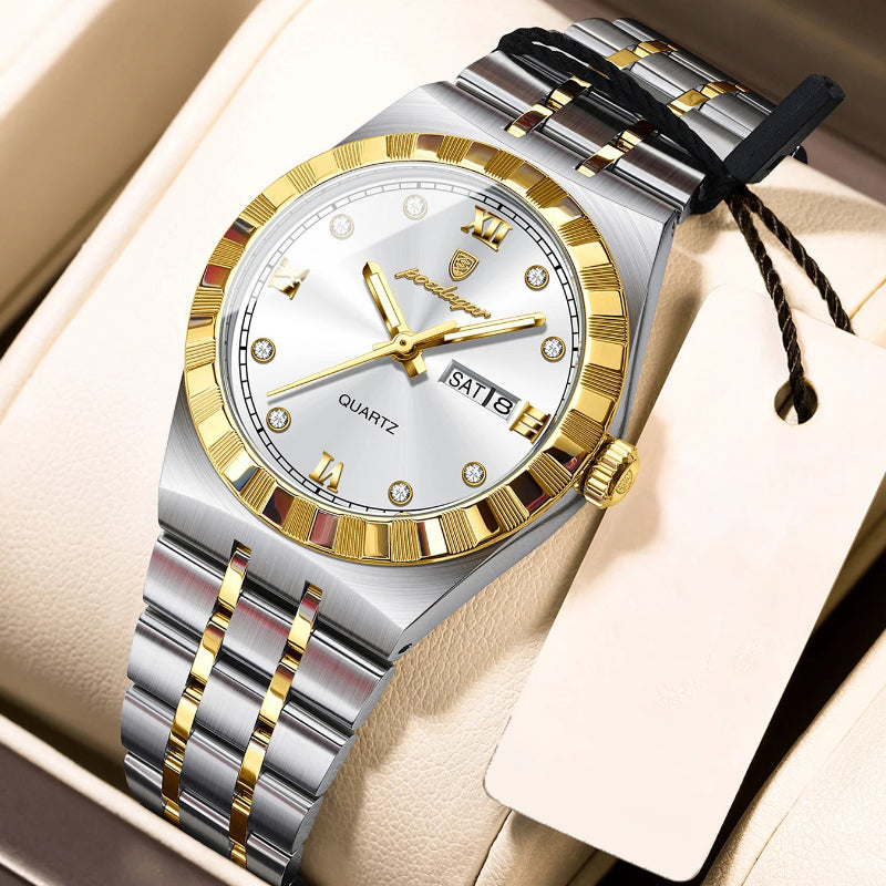 Women's Timeless Elegance Two-tone Design Stainless Steel Quartz Watch