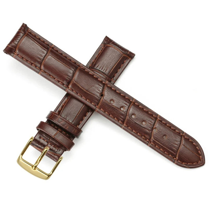 Universal Gold Buckle Leather Replacement Watchbands