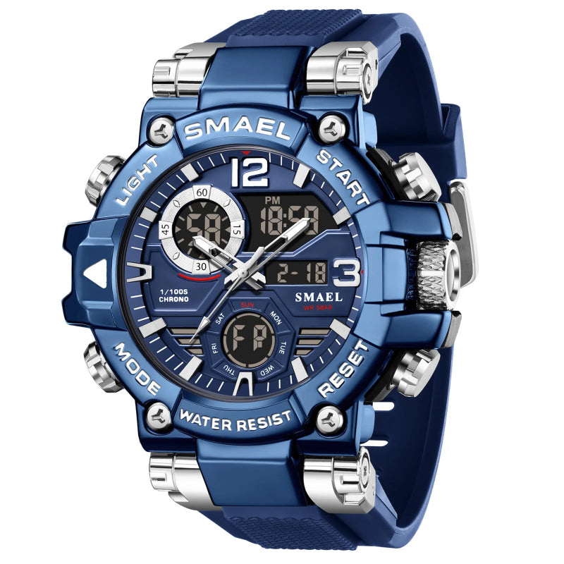 Military-Style Shockproof Men's Sport Watch with Large Dial
