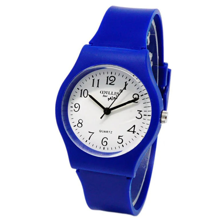 Sleek Round Dial Silicone Strap Quartz Watch for Kids