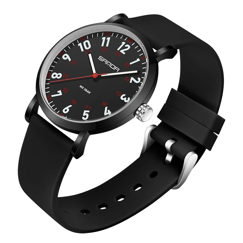 Women's Thin and Light Silicone Band Luminous Quartz Watch