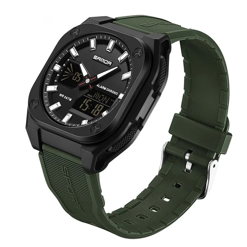 Men's Digital-Analog Hybrid Quartz Watch for Sports and Casual Wear