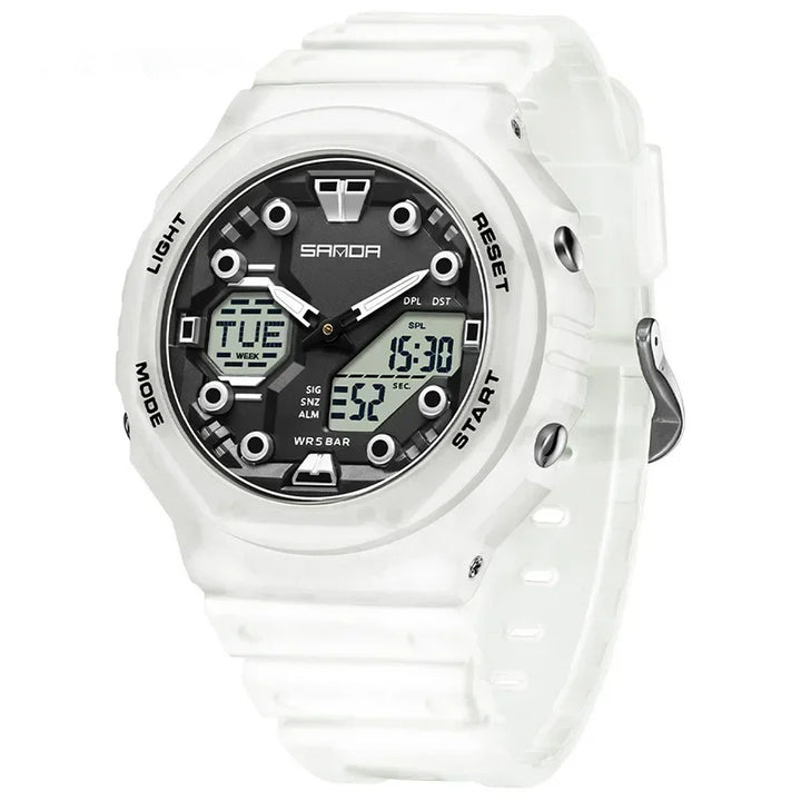 Eye-catching Colors Rubber Strap with Cool 3D Dial Sports Watch