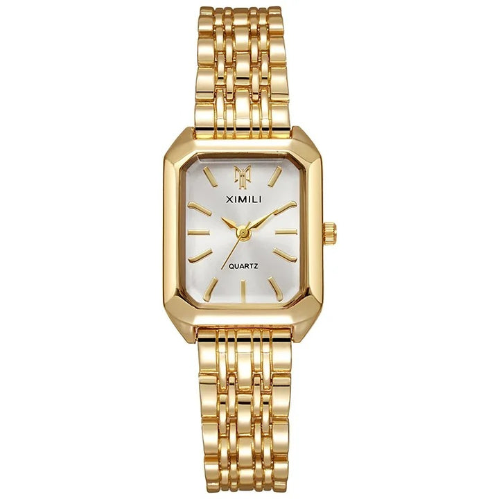 Women's Fashion Square Dial Stainless Steel Strap Quartz Watch