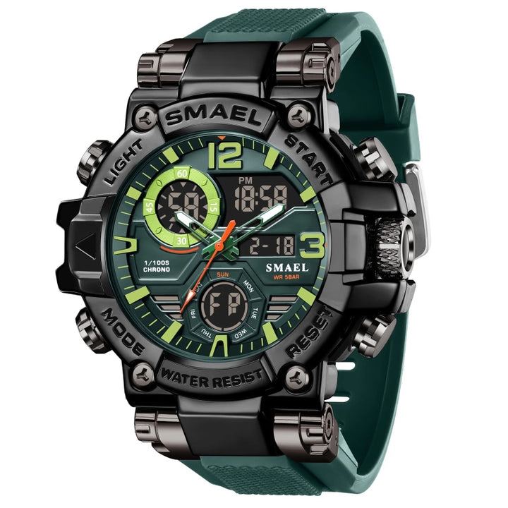 Military-Style Shockproof Men's Sport Watch with Large Dial