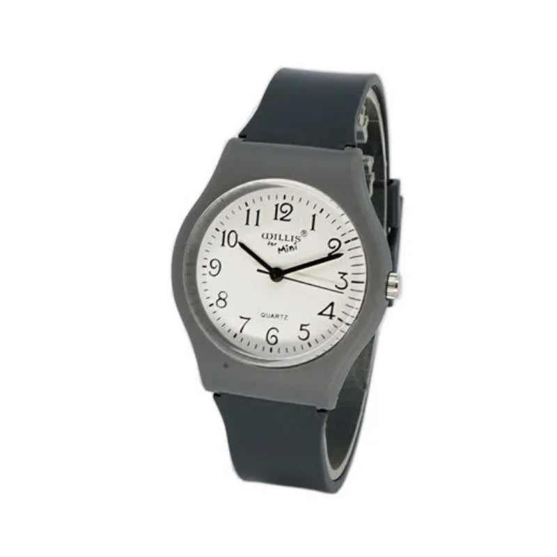 Sleek Round Dial Silicone Strap Quartz Watch for Kids
