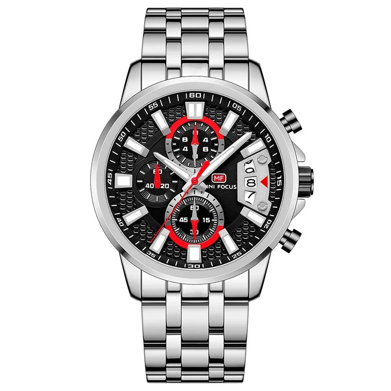 Stainless Steel Holographic Chronograph Quartz Watch for Men