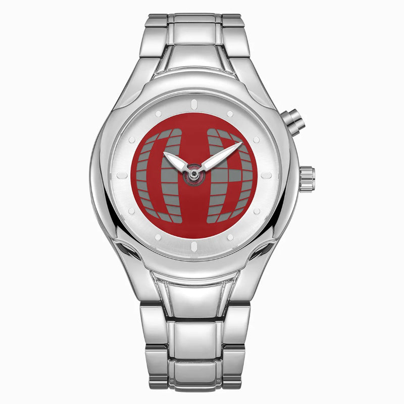 Y2K Pointer Number Dual Display Stainless Steel Men's Watch