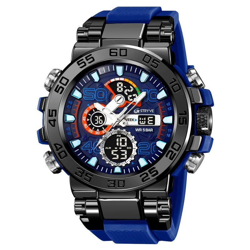Sports and Fashion Digital-Analog Dual Movement Men's Watch