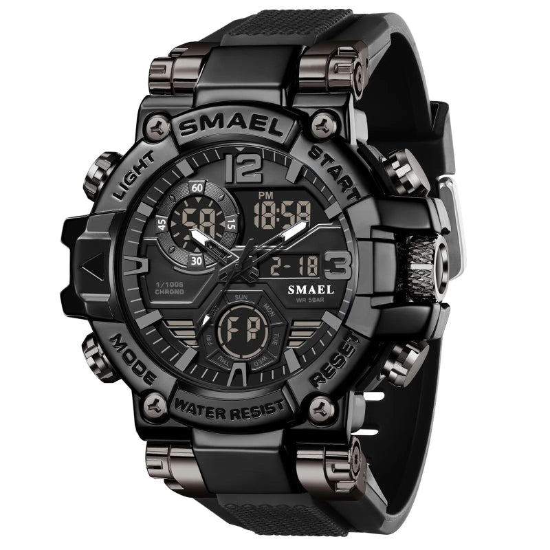 Military-Style Shockproof Men's Sport Watch with Large Dial
