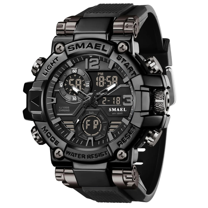 Military-Style Shockproof Men's Sport Watch with Large Dial