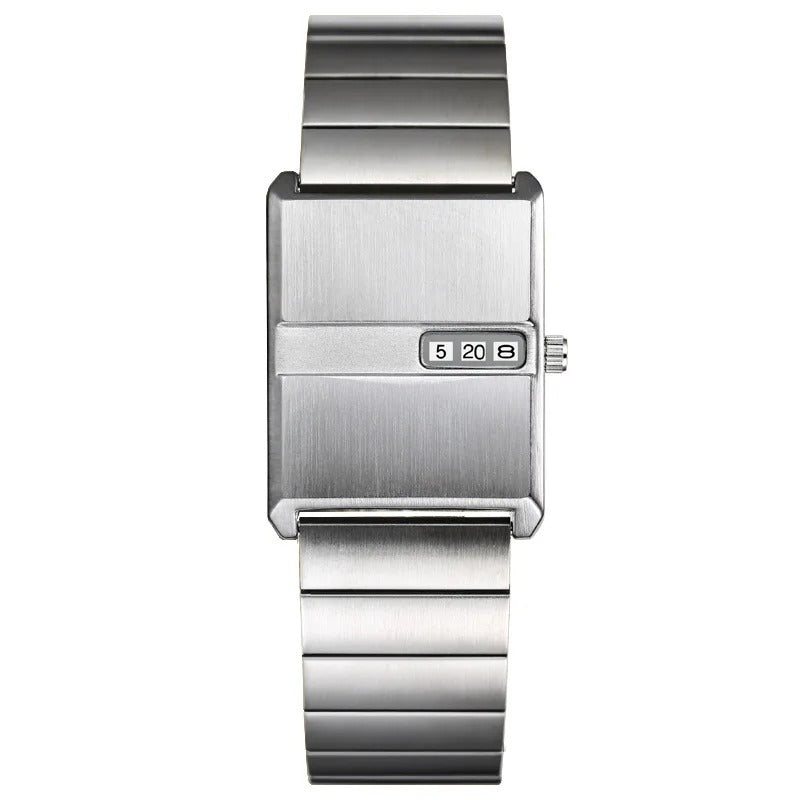 Luxury Vintage Minimalist Stainless Steel Square Case Couple Watch