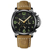 Men's Trendy and Cool Luminous Leather Strap Quartz Watch