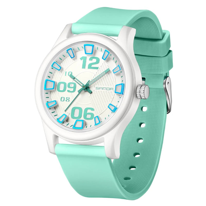 Cool Fashion Dial with Soft Silicone Strap Quartz Watch
