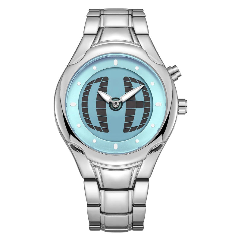Y2K Pointer Number Dual Display Stainless Steel Men's Watch