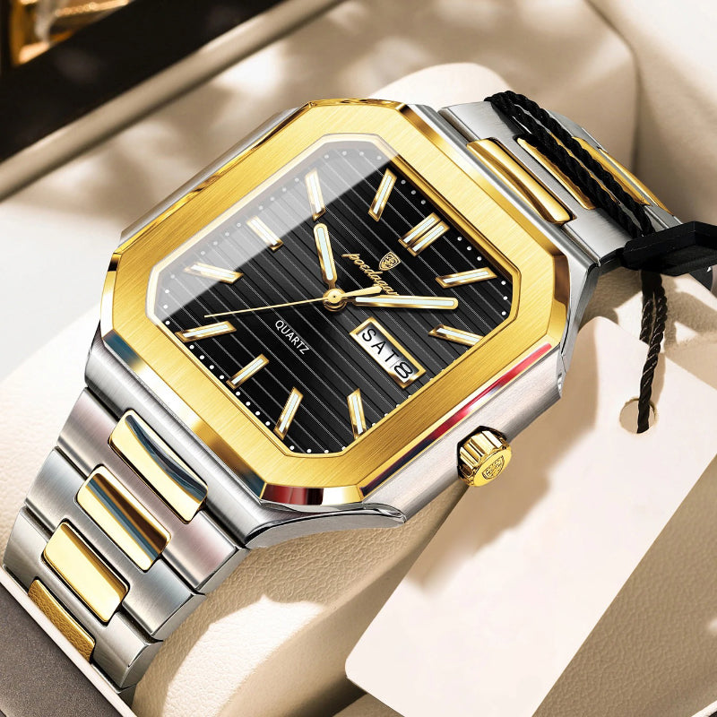 Luminous Modern Case Stainless Steel Men's Quartz Watch