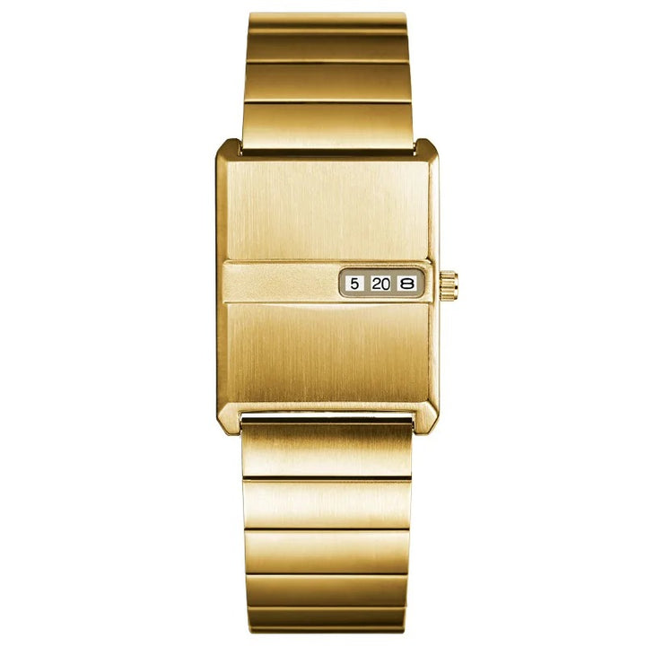 Luxury Vintage Minimalist Stainless Steel Square Case Couple Watch