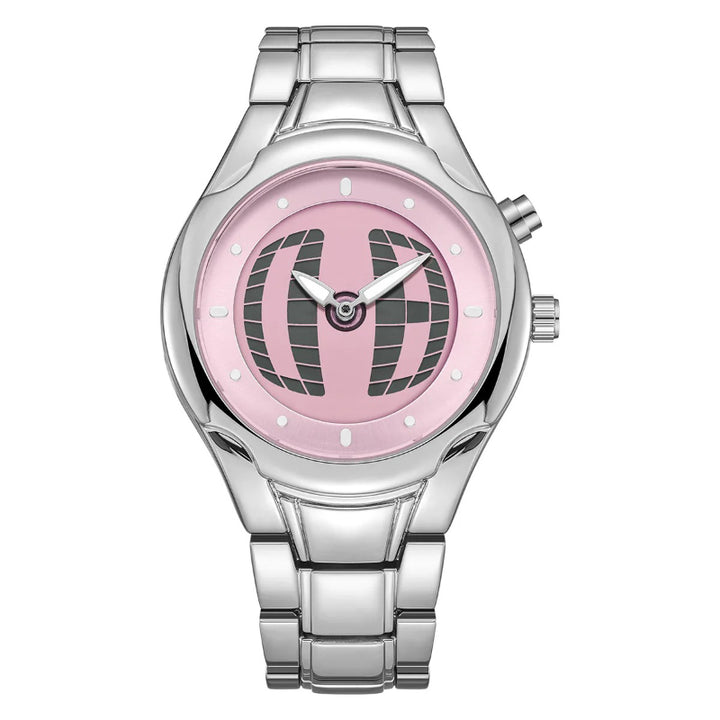 Y2K Pointer Number Dual Display Stainless Steel Men's Watch