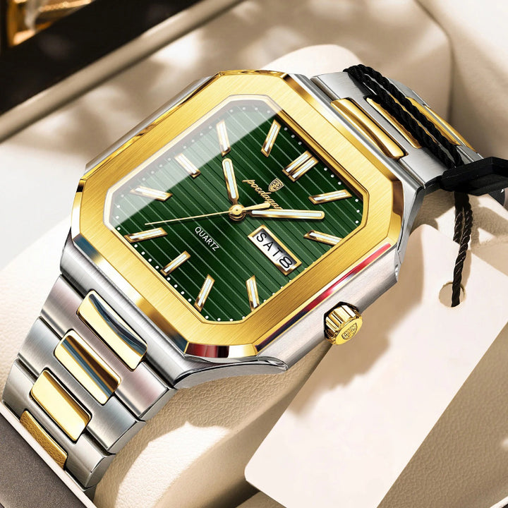 Luminous Modern Case Stainless Steel Men's Quartz Watch