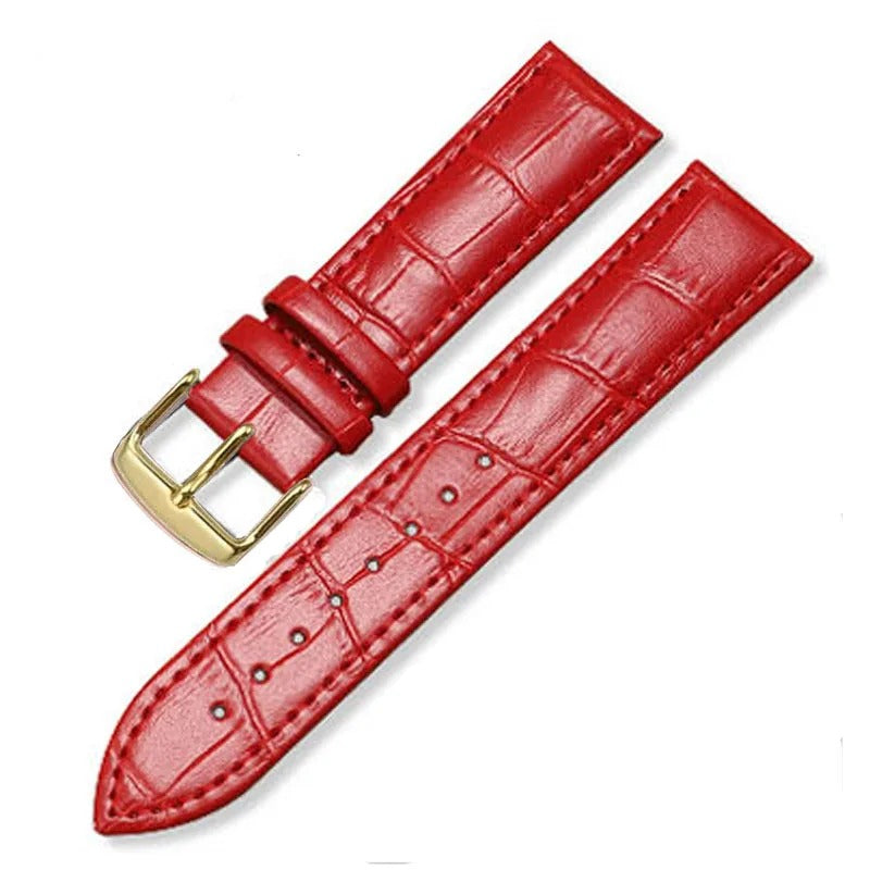 Universal Gold Buckle Leather Replacement Watchbands