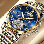 Stainless Steel Roman Numerals Dial Luxury Sports Watch for Men
