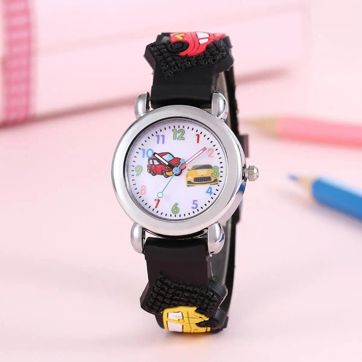 Fun and Cute Car-Themed Silicone Band Children's Watch