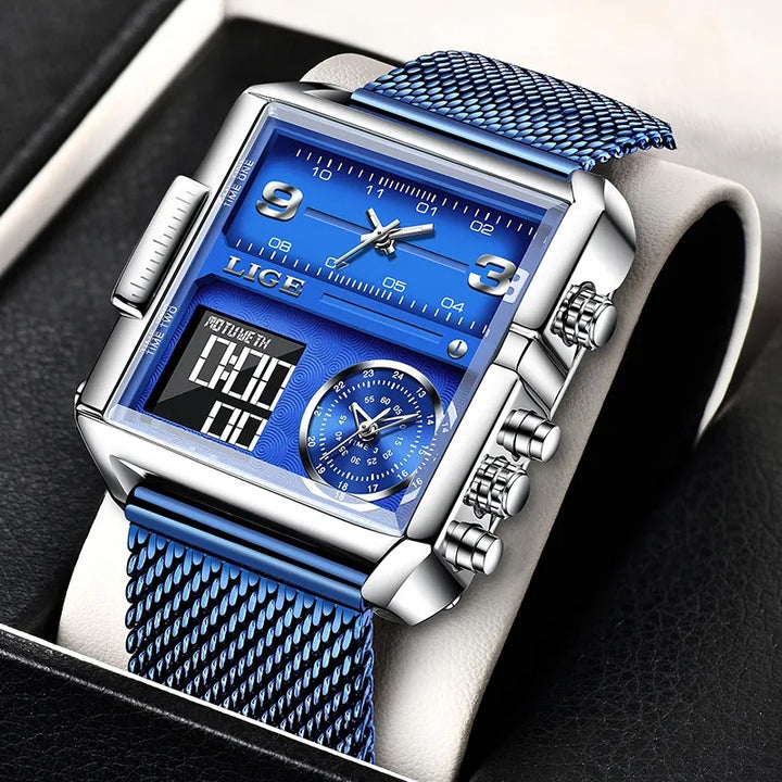 Multiple Time Display Luxury Quartz Watch for Men