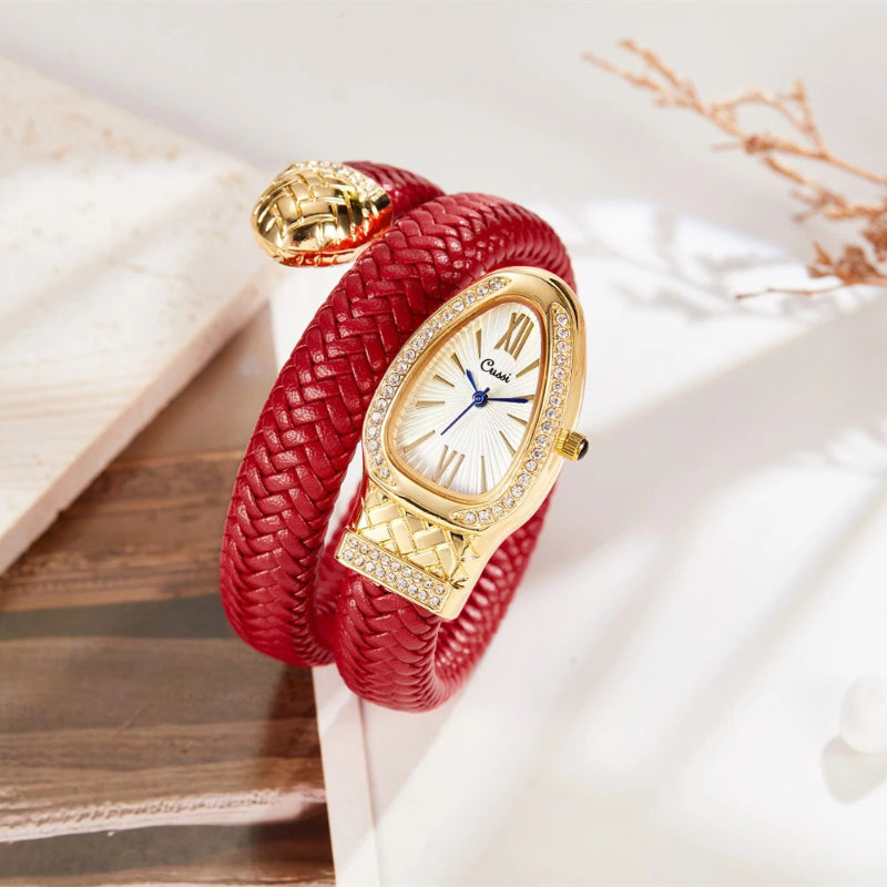 Wrapped In Style Snake-Inspired Women's Quartz Timepiece
