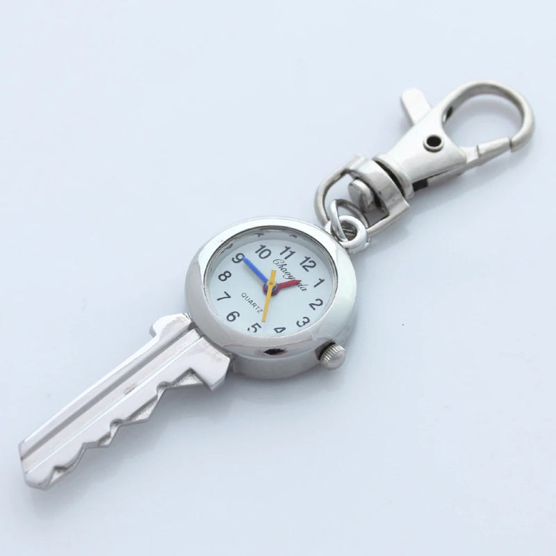 Key Shaped Pocket Pendant Key Ring Quartz Watch