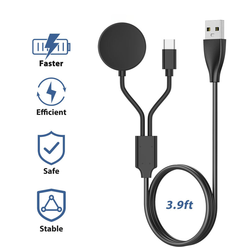 2 in 1 Charger Compatible for Smartwatch and Smartphones