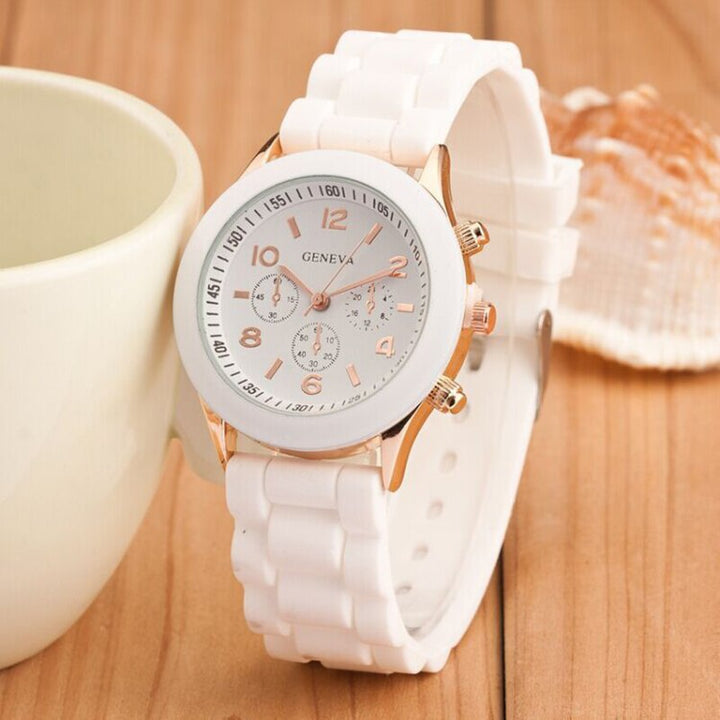 Sporty Silicone Band Quartz Wristwatch