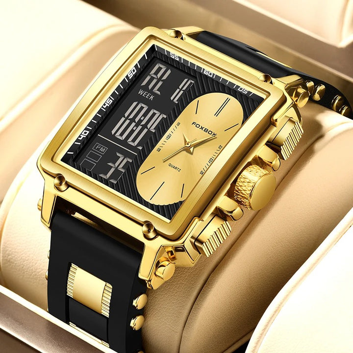 Fashion-Forward Square Case Watch for Men with Multiple Functions