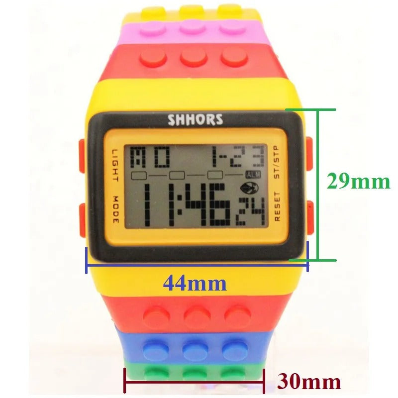 Fun and Bright Building Blocks Digital Fashion Watch