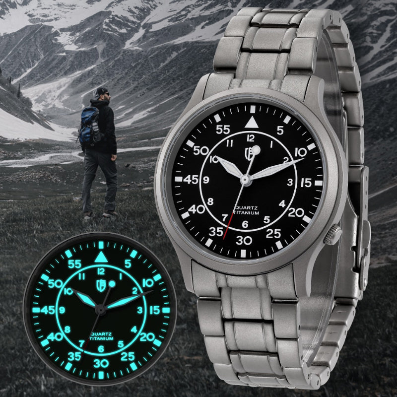 Thin and Lite Sophisticated Luminous Titanium Watch