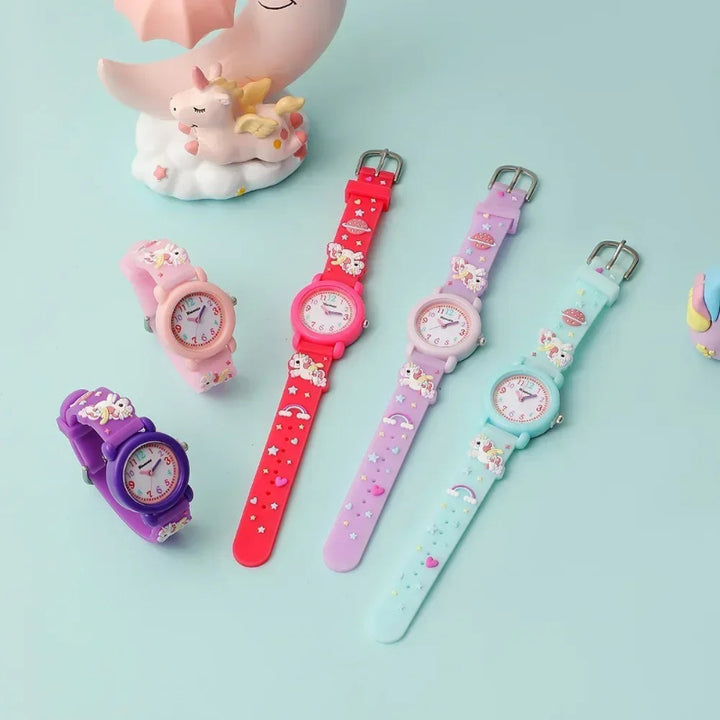 Unicorn Pattern Silicone Strap Kid's Cartoon Watch