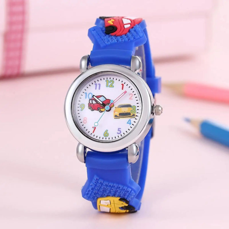 Fun and Cute Car-Themed Silicone Band Children's Watch