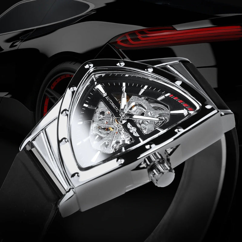 Triangle-Shaped Case Automatic Mechanical Sports Watch