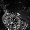 Luminous Dual Time Display Men's Watch with Shock Resistance