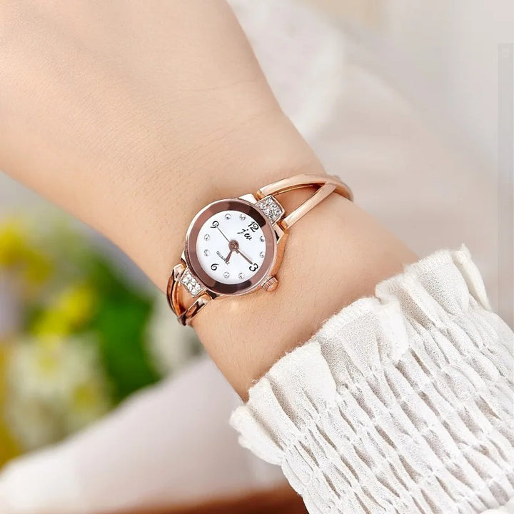 Women's Stainless Steel Small Dial Bracelet Quartz Wristwatch