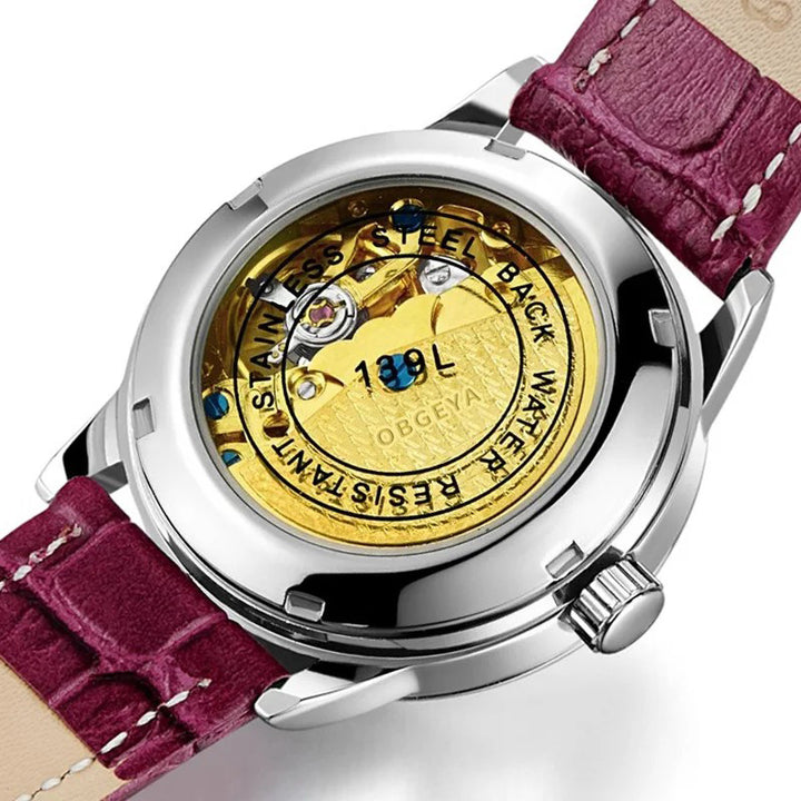 Women's Four-leaf Clover Decorated Automatic Mechanical Wristwatches