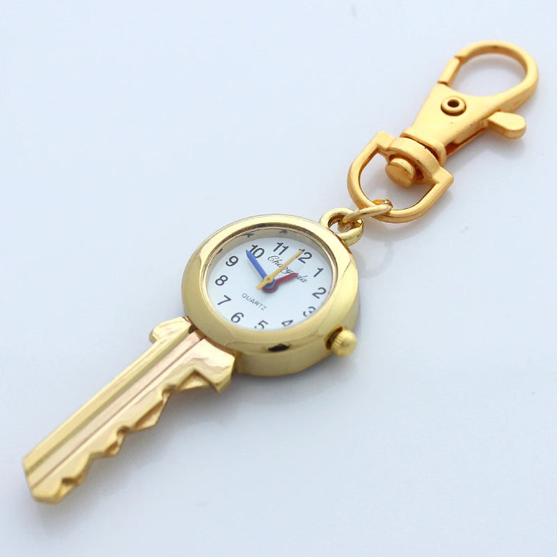 Key Shaped Pocket Pendant Key Ring Quartz Watch