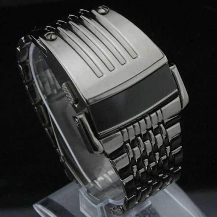 High-polish Stainless Steel Digital LED Watch with Auto Energy Save