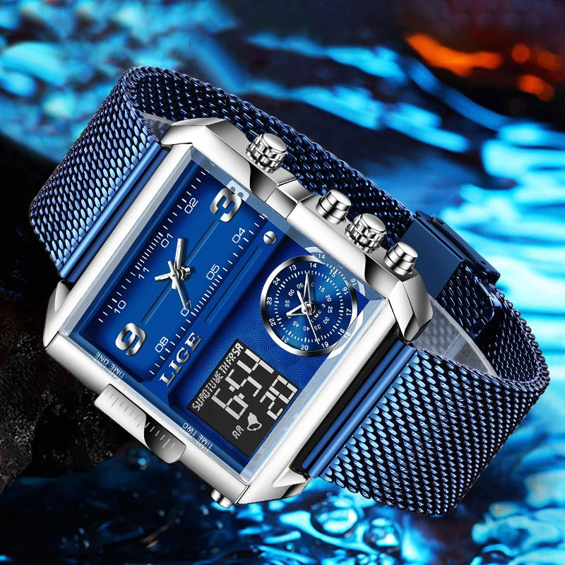 Multiple Time Display Luxury Quartz Watch for Men